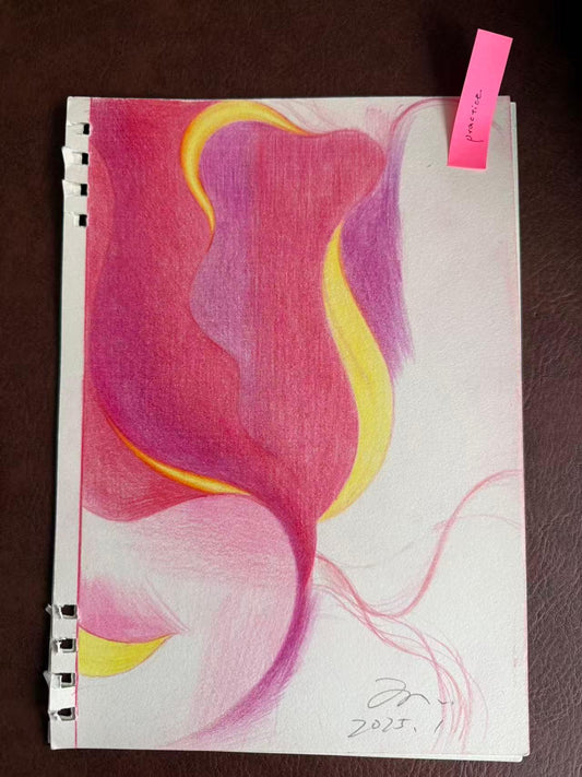 Sketch Series II No. 01 original organic abstract color study on paper by Siyuan Tan