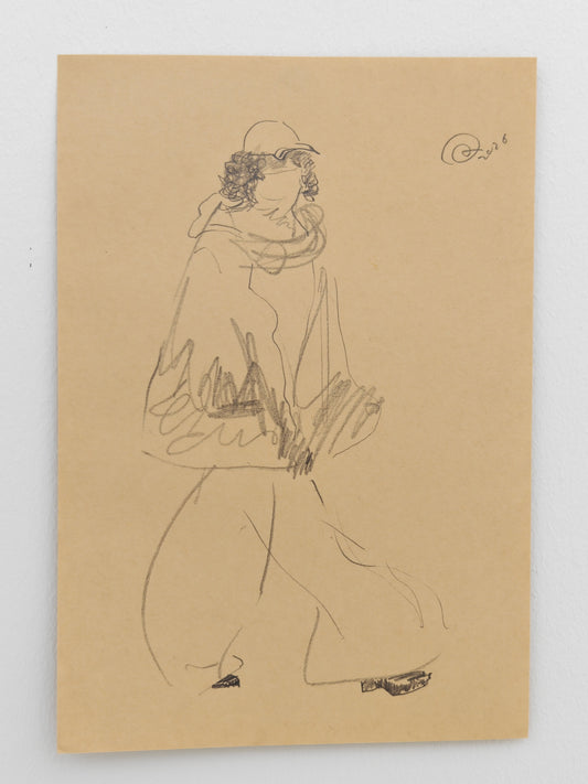 Can Portrait No. 05 original urban figure and clothing study on paper by Zheng Hao