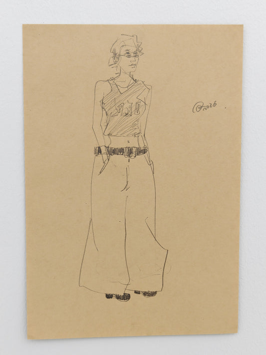 Can Portrait No. 17 original female fashion figure sketch on paper by Zheng Hao