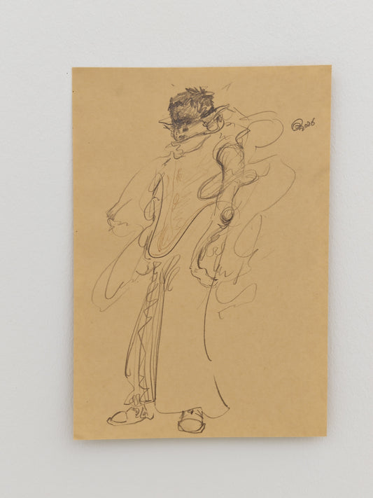 Can Portrait No. 24 original layered asymmetrical figure sketch on paper by Zheng Hao